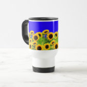 Fleurs de soleil Voyage Mug Ukraine Drapeaux coule (Devant gauche)