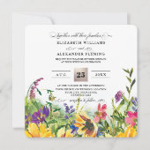 Fleurs de soleil | Wild Meadow Rustic Faire-part d (Devant)