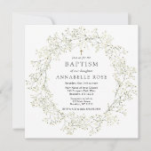 Fleurs de souffle du bébé Baptême Invitation (Devant)