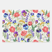 Fleurs de terrain colorées Enveloppement Papier Se (Devant)