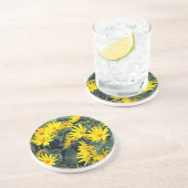 Fleurs de Topinambour Dessous de Verre en Grès (Côté)