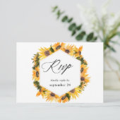 Fleurs de tournesol d'automne avec RSVP de repas (Debout devant)