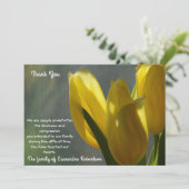 Fleurs de tulipe jaune Carte de remerciements de s (Debout devant)