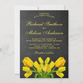 Fleurs de tulipe jaune vif Faire-part de mariage (Devant)