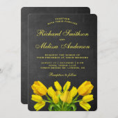 Fleurs de tulipe jaune vif Faire-part de mariage (Devant / Derrière)