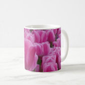 Fleurs de tulipe rose Mug de café blanc (Devant droit)