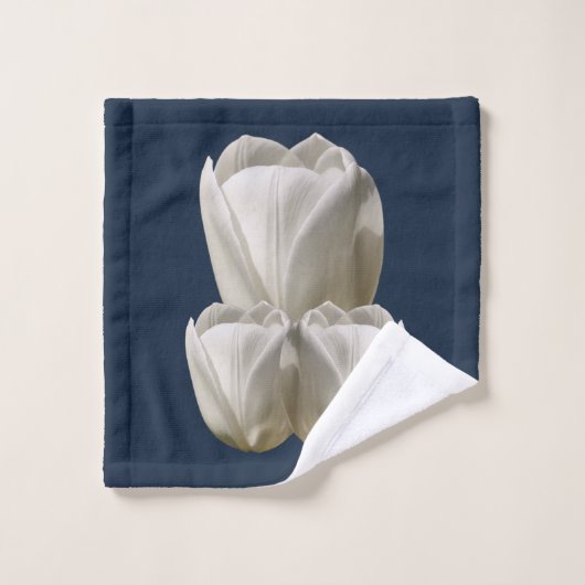 Fleurs de tulipes blanches (Gant de toilette)