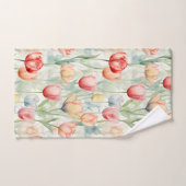 Fleurs de tulipes rouges jaunes de ferme Shower de (Serviette à main)