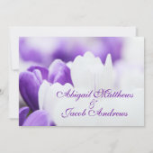 Fleurs De Tulipes Violettes Et Blanches Faire-part (Dos)
