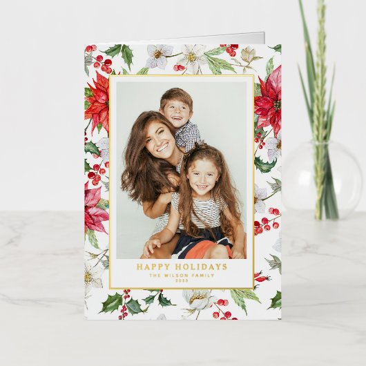 Fleurs de vacances à l'aquarelle Blanc Joyeuses Fê (Recto)