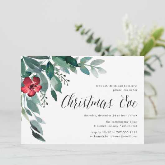 Fleurs de vacances | Invitation du dîner de Noël (Debout devant)