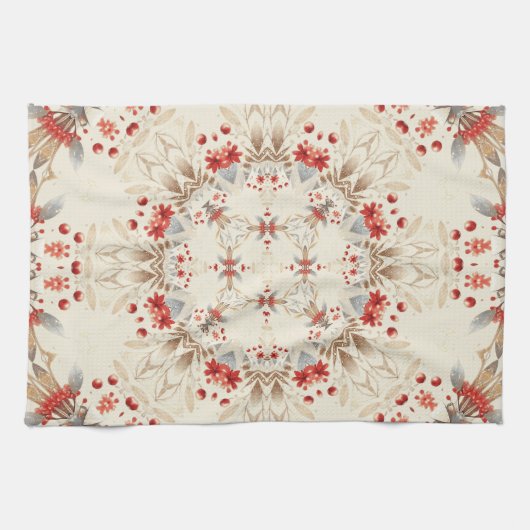 Fleurs de vacances modernes serviette de cuisine (Horizontal)