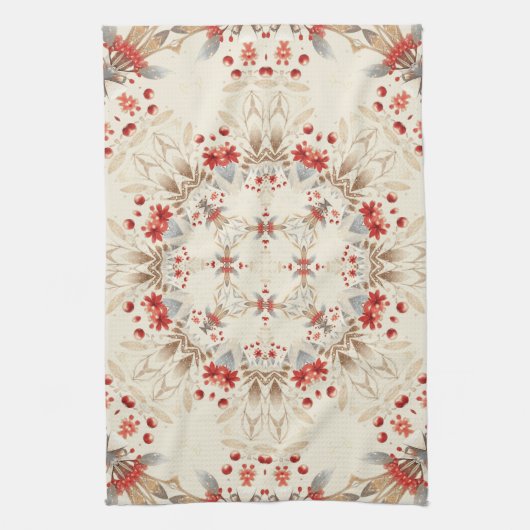 Fleurs de vacances modernes serviette de cuisine (Vertical)