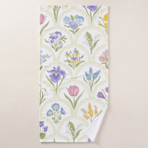 Fleurs de variété du jardin de printemps en médail