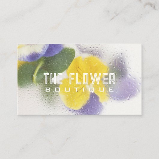 Fleurs de verre fleuriste Carte de visite Jaune (Devant)