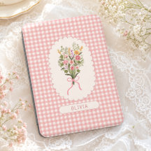 Fleurs de vichy rose personnalisées Cottagecore 