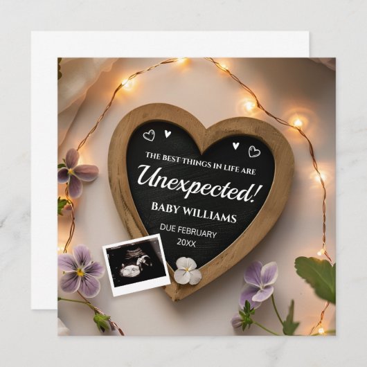 Fleurs de violet Faire-part de grossesse (Devant / Derrière)