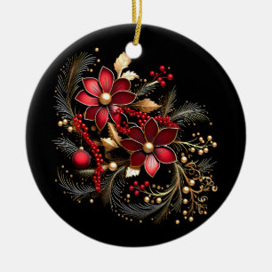 Fleurs décoratives rouges Ornement de vacances