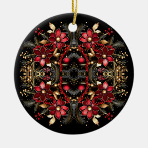 Fleurs décoratives rouges Ornement de vacances