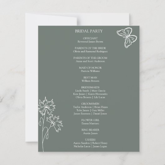 Fleurs des prairies Sirocco Programme du budget de (Dos)