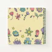 Fleurs dessinées à la main Journal de l'arrière - (Dos)