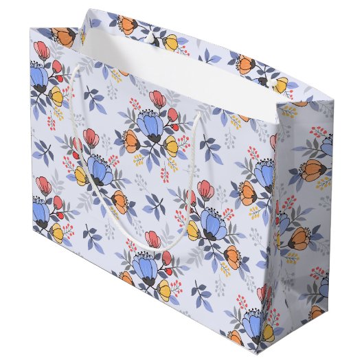 Fleurs dessinées main Whimsy Grand sac cadeau (Dos Angle)
