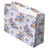 Fleurs dessinées main Whimsy Grand sac cadeau (Devant Angle)