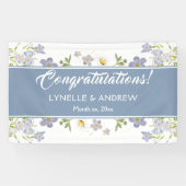 Fleurs d'été Bannière Mariage bleu (Horizontal)