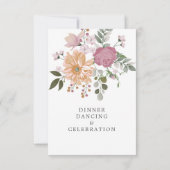 Fleurs d'été Carte de réception de mariage vertica (Dos)