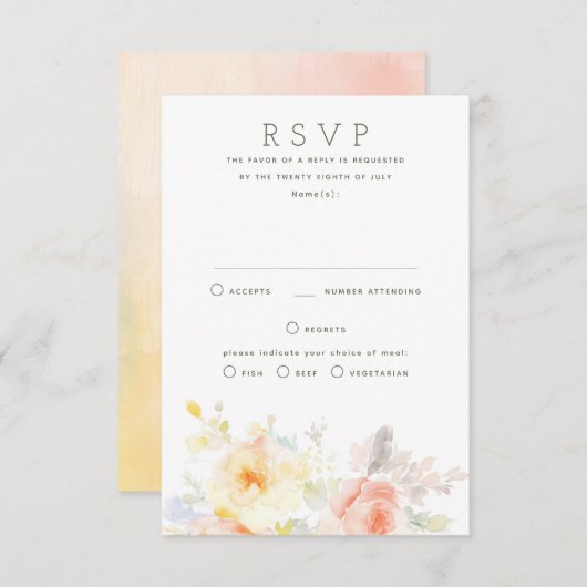 Fleurs d'été douces carte RSVP pour Mariage (Devant / Derrière)