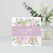 Fleurs d'été Floral Mariage Réception Menu (Debout devant)