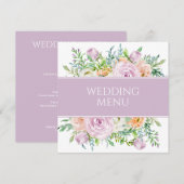 Fleurs d'été Floral Mariage Réception Menu (Devant / Derrière)