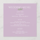 Fleurs d'été Floral Mariage Réception Menu (Dos)