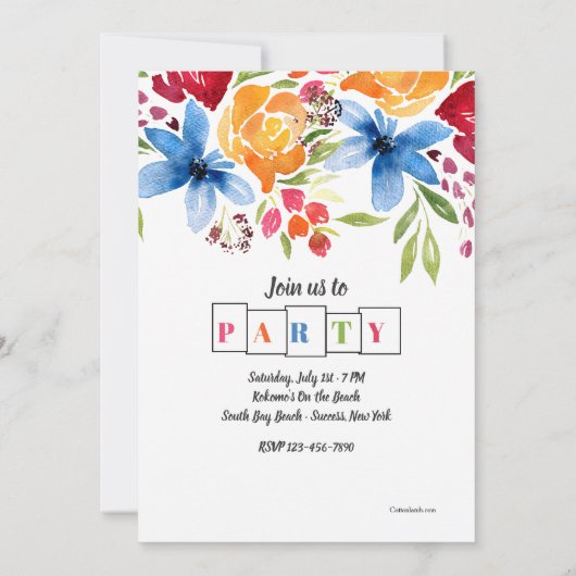 Fleurs d'été Invitation photo (Dos)