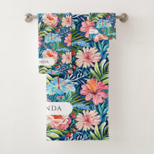 Fleurs d'été motif floral tropical Feuilles