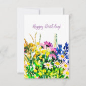 Fleurs d'été sauvages Bonne carte d'anniversaire (Devant)