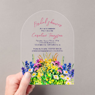 Fleurs d'été sauvages, invitation nuptiale