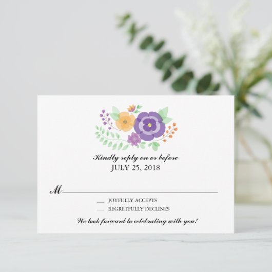 Fleurs d'été simples | Mariage RSVP (Debout devant)