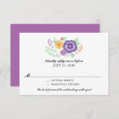 Fleurs d'été simples | Mariage RSVP (Devant / Derrière)