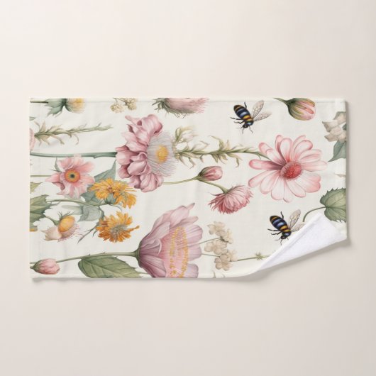 Fleurs d'été verdure Bumble Bees (Serviette à main)
