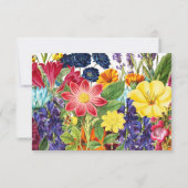 Fleurs d'été vives et colorées Mariage RSVP (Dos)