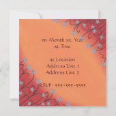 Fleurs d'étoiles d'argent sur les invitations de m (Dos)