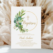 Fleurs d'eucalyptus Baptême Invitation