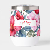 Fleurs d'Hibiscus Aquarelle Rose Rouge (Avant)