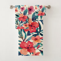 Fleurs d'hibiscus aquarelles