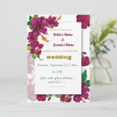 fleurs d'hibiscus bordeaux faire-part de mariage r (Debout devant)