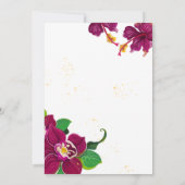 fleurs d'hibiscus bordeaux faire-part de mariage r (Dos)
