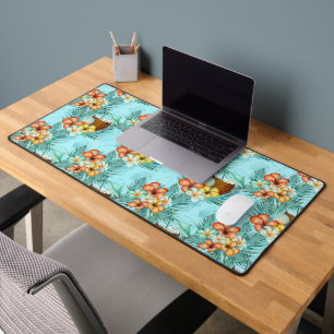 FLEURS D'HIBISCUS ET NOIX DE COCO VERTES ET CORAIL