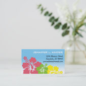 Fleurs d'hibiscus hawaïens carte maman tropicale (Debout devant)