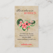 Fleurs d'Hibiscus roses Cartes de visite floraux (Dos)